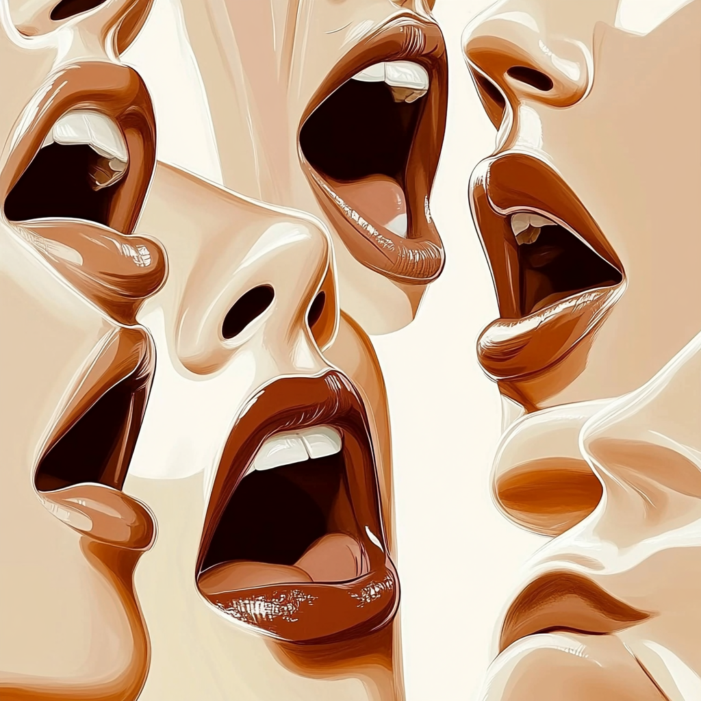 Illustration of female mouths depicting Nonverbal Communication Cues for In Deep Blog