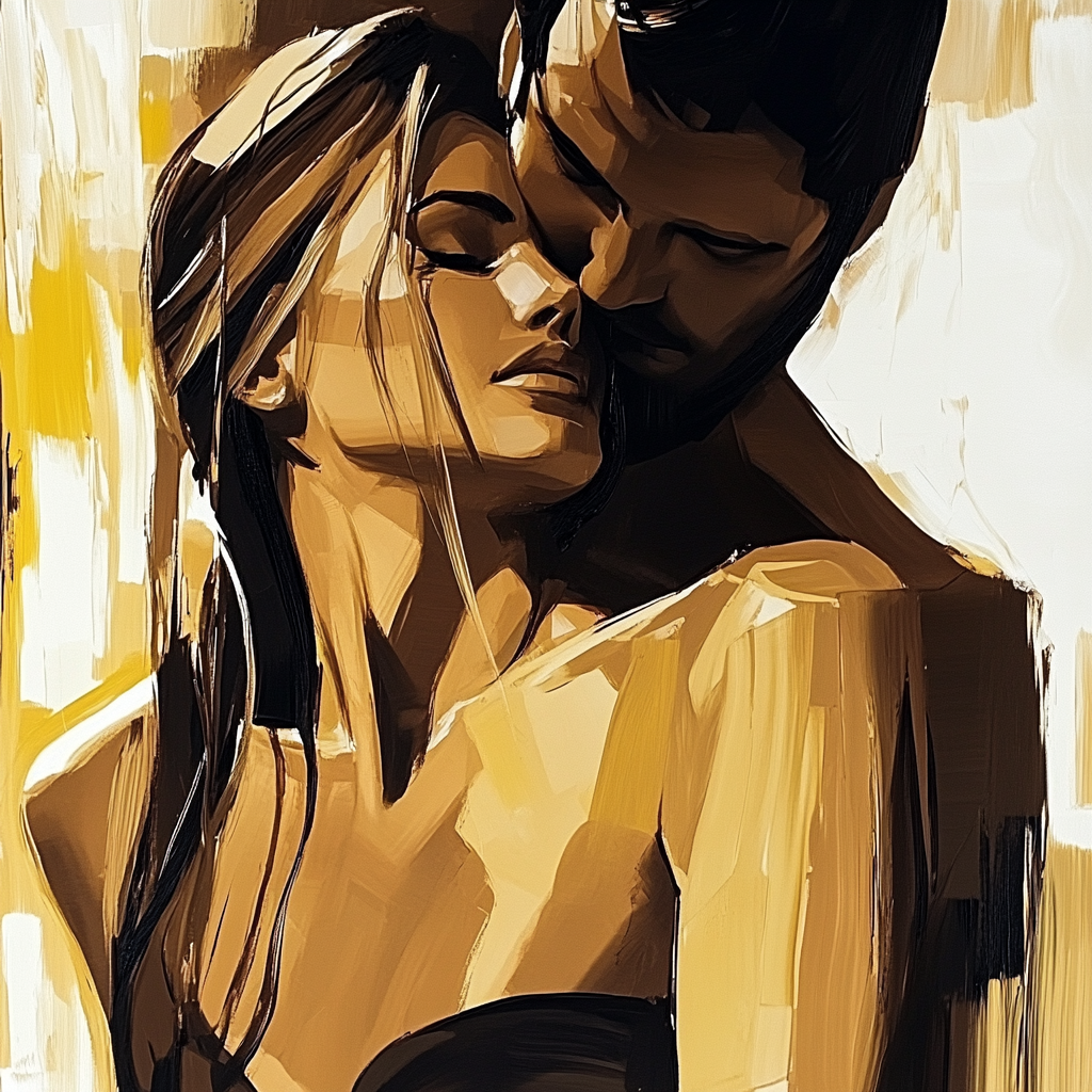 Illustration of couple touching each others body and kissing - In Deep Blog