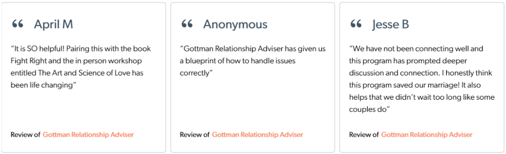 Gottman Card Decks testimonials and reviews